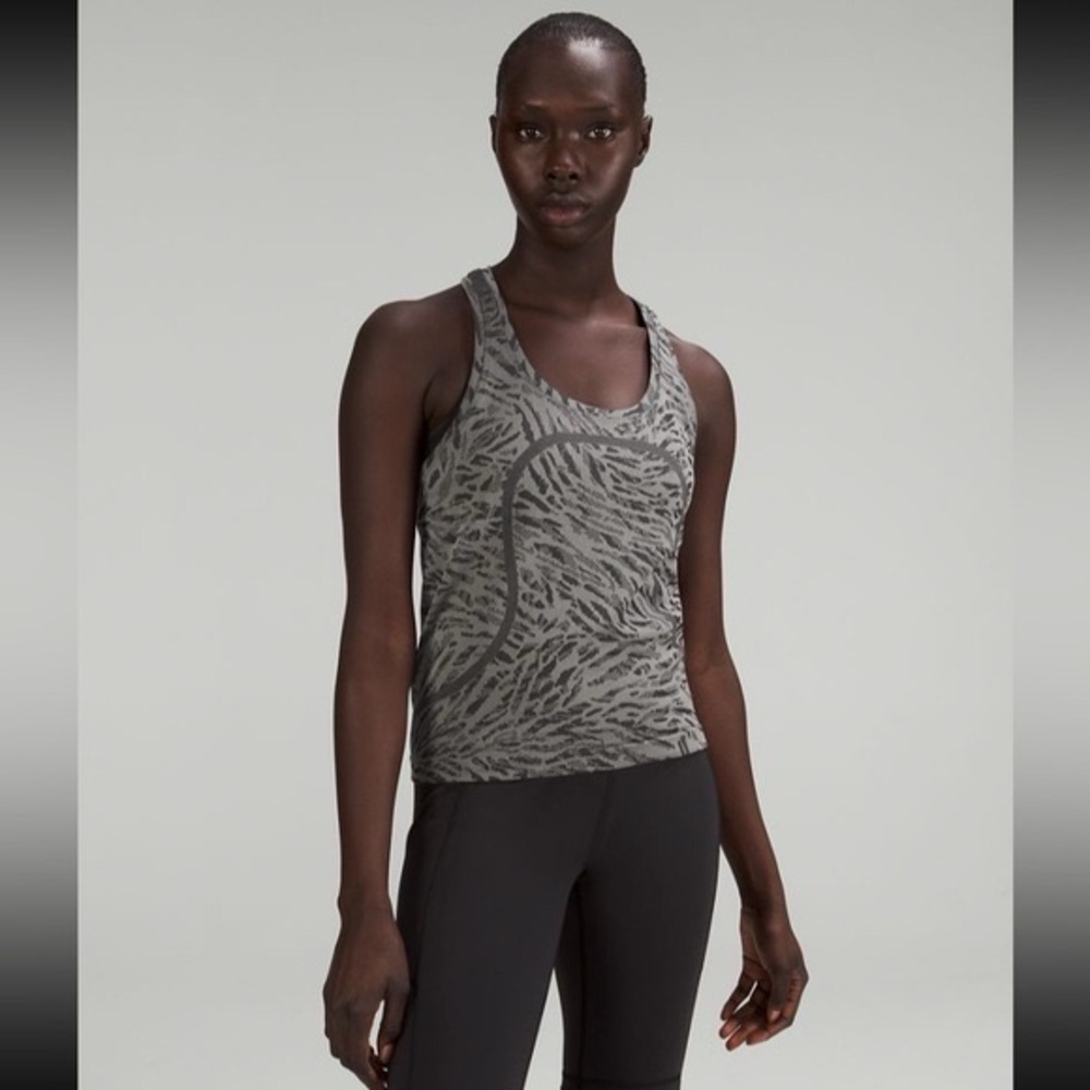 Lululemon Swiftly Tech Racerback 2.0 Tank Top RACE Primal Clash Black Gray - 8